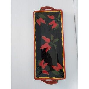 Clark Art Santa Fe Hand Painted Stone Life Clay Art Tray Or Platter Jalapeño